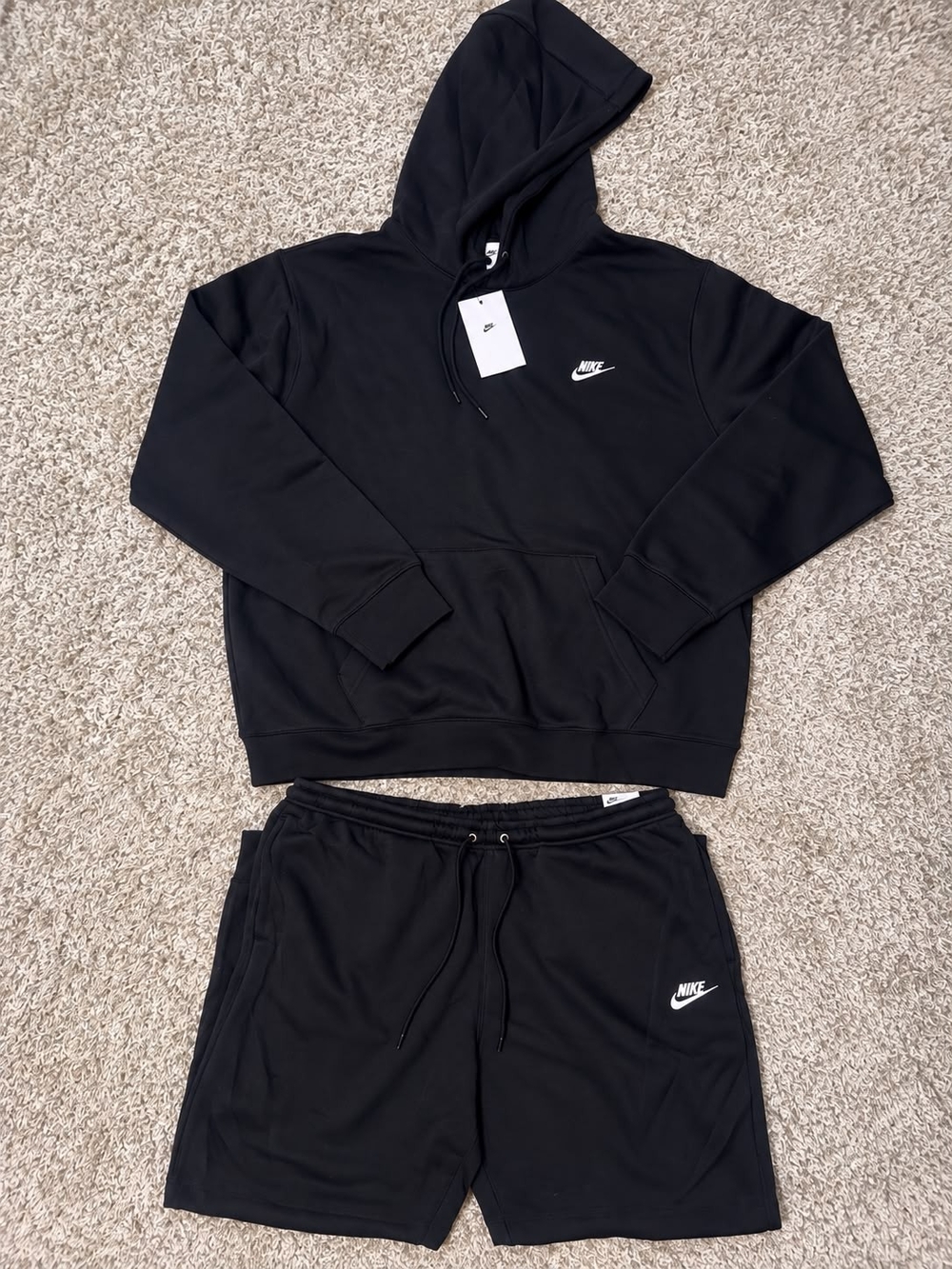 Nike Sportswear Black Hoodie & Shorts Set Men’s L/XL